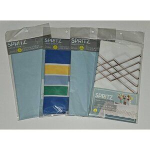 NEW Party Supplies Lot 4 Table Covers Spritz 52x108 Blue Striped Photo Backdrop